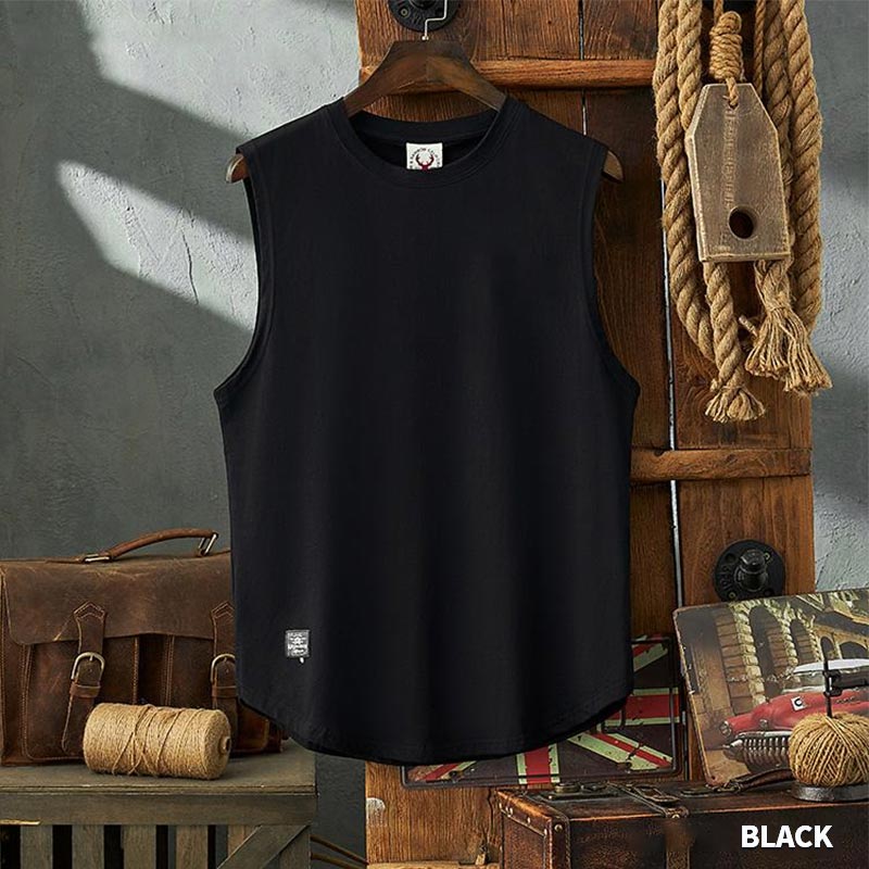 2023 New Men's Summer Cotton Sports Sleeveless Tee