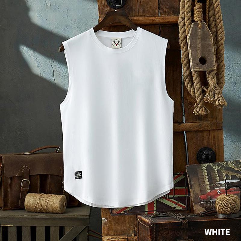 2023 New Men's Summer Cotton Sports Sleeveless Tee