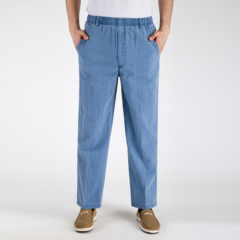 Men's Ice Silk Thin Linen Casual Pants