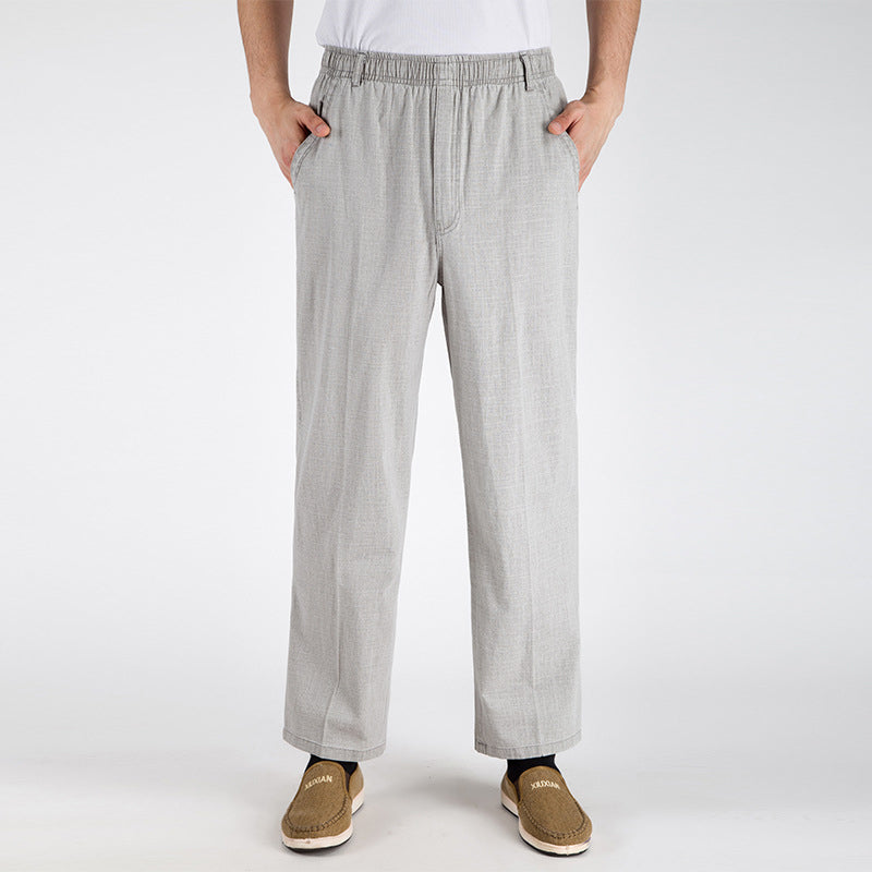 Men's Ice Silk Thin Linen Casual Pants