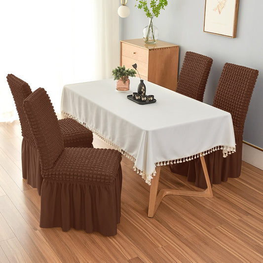 Dining Room Chair Covers with Long Skirt