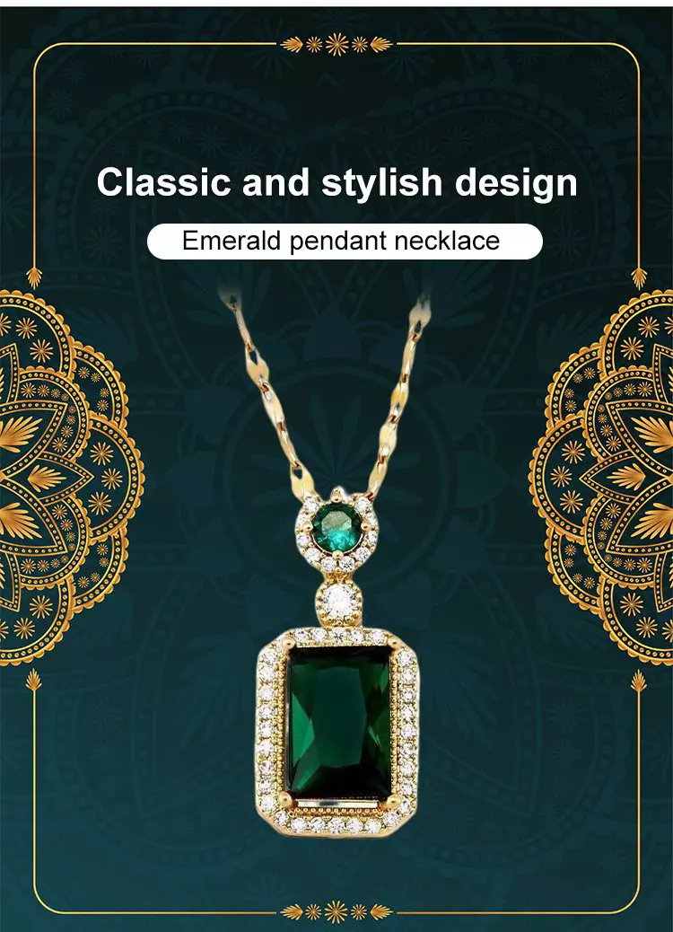 Vintage Emerald Gemstone Necklace