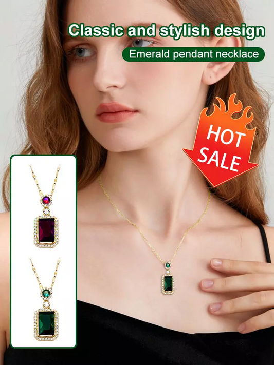 Vintage Emerald Gemstone Necklace