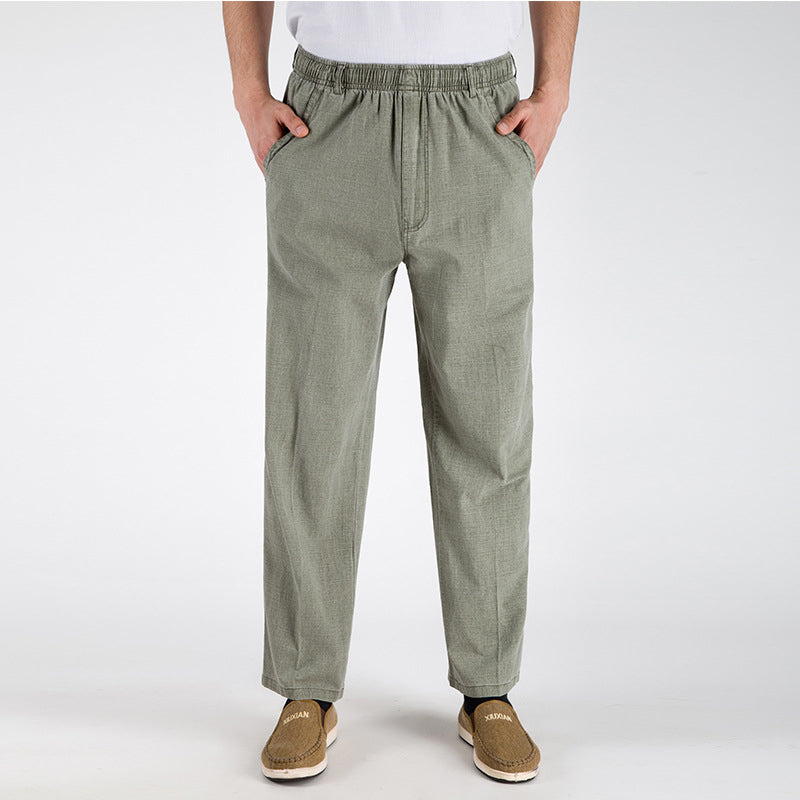 Men's Ice Silk Thin Linen Casual Pants