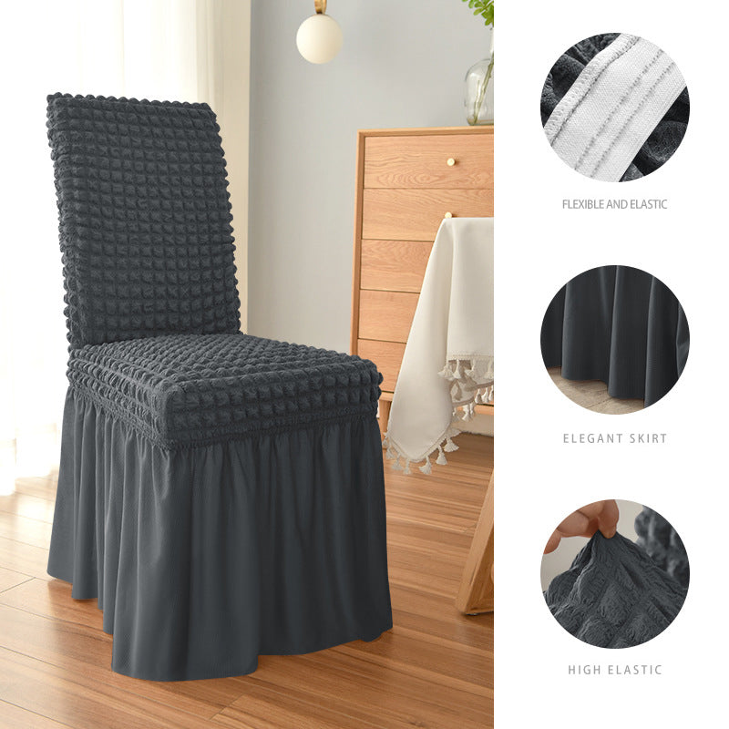 Dining Room Chair Covers with Long Skirt