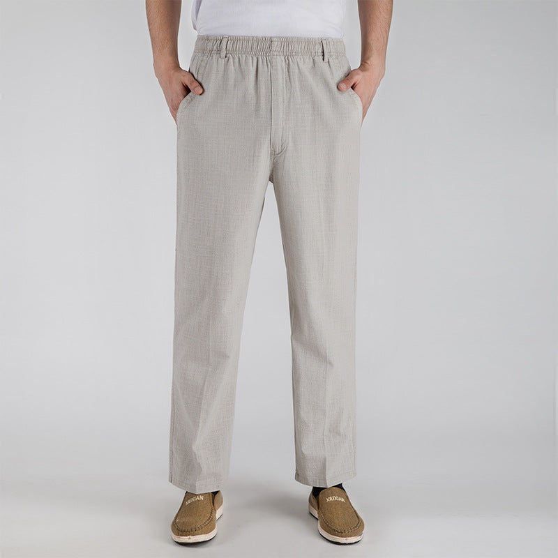 Men's Ice Silk Thin Linen Casual Pants