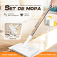 💥Fregona antipolvo desechable con 4 paños reutilizables.