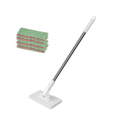 💥Fregona antipolvo desechable con 4 paños reutilizables.
