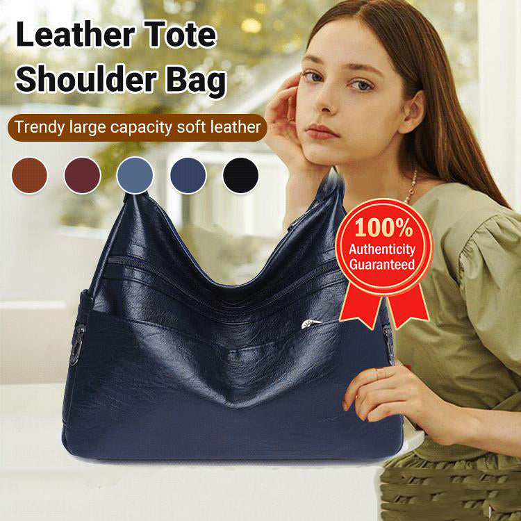 Trendy Large Capacity Soft Leather Shoulder Crossbody Bag