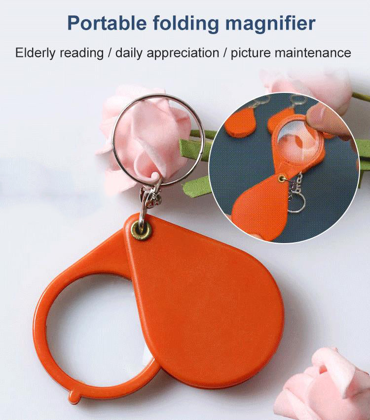 Mini Folding Magnifying Glass Key Chain