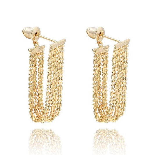 Metal Chain Tassel Earrings