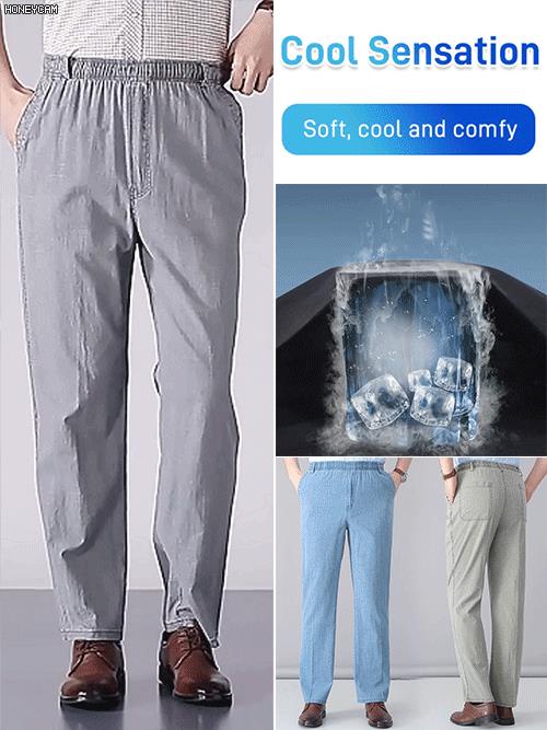 Men's Ice Silk Thin Linen Casual Pants