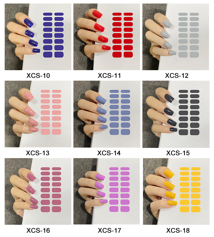 SEMI-GLOSS UV GEL NAIL STICKER KIT(With a  nail enhancement light )