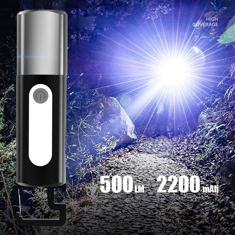 LED Retractable Multi-Function Glare Flashlight