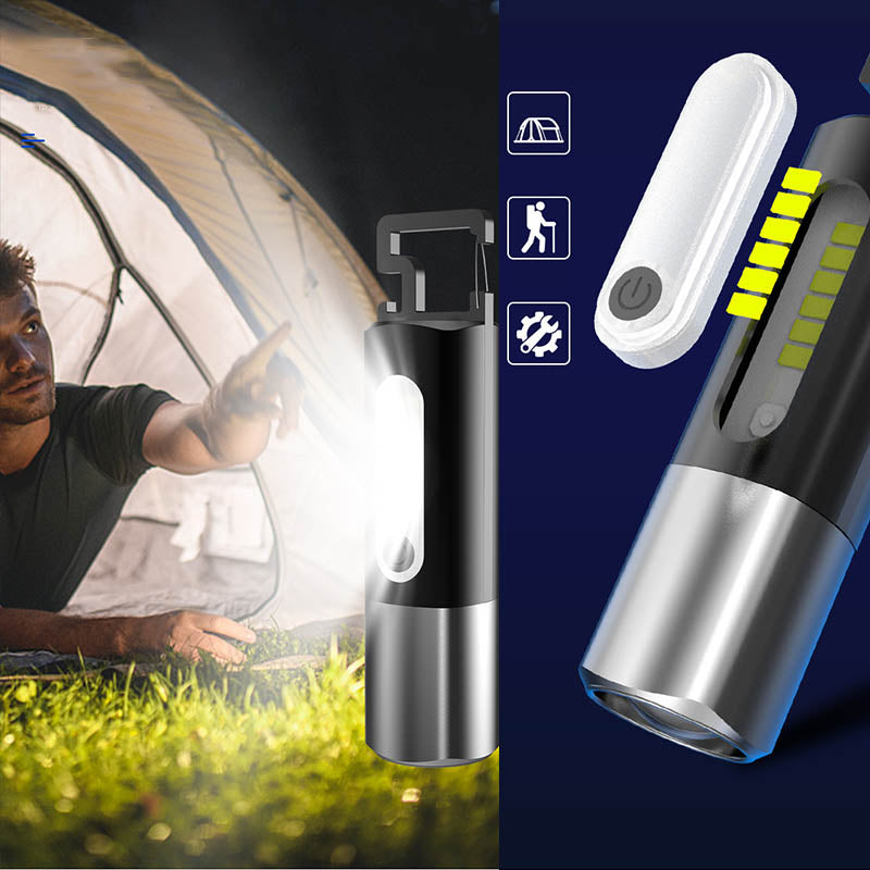 LED Retractable Multi-Function Glare Flashlight