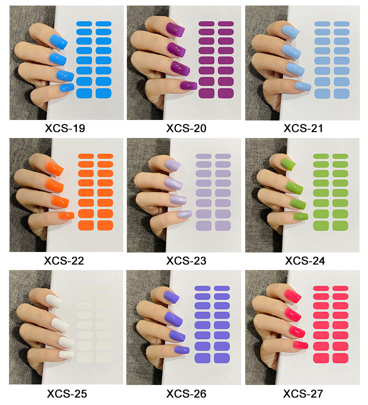 SEMI-GLOSS UV GEL NAIL STICKER KIT(With a  nail enhancement light )