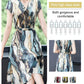 V-neck Waist-skimming Elegant Watercolor Painting Dress