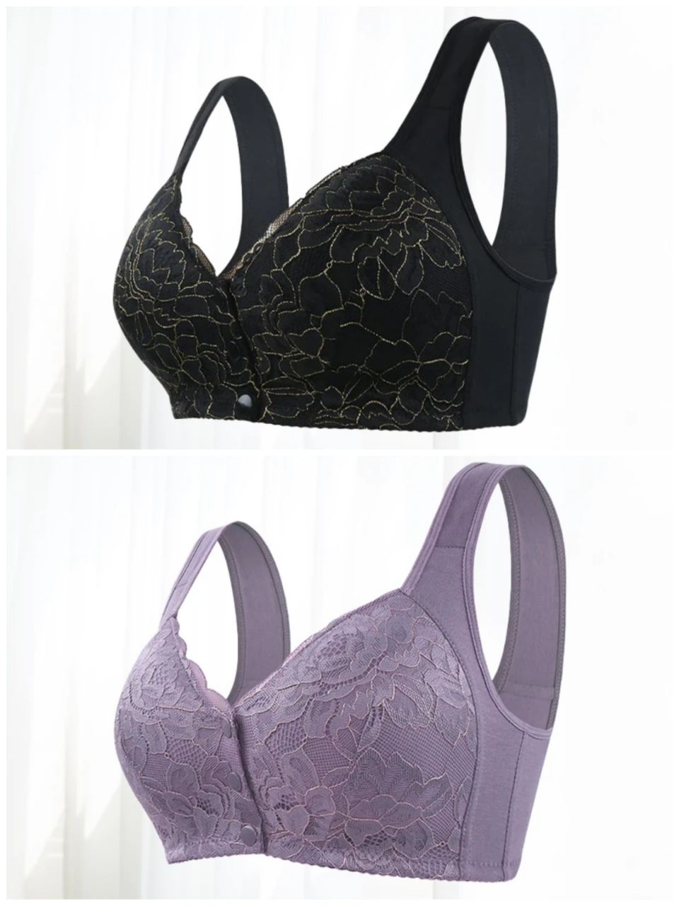 🔥Buy 2 and get 1 free🔥 Lace bra with floral front fastening