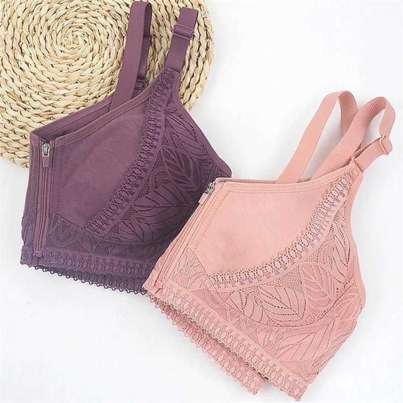 Plus size bra with front closure for women