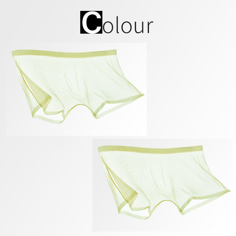 Ice Silk Sexy Mesh Full Transparent Boxer Shorts