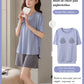 [With Chest Pad] New Ice Silk Cool Pajama Set