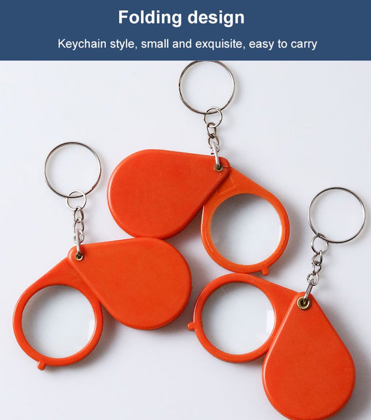 Mini Folding Magnifying Glass Key Chain