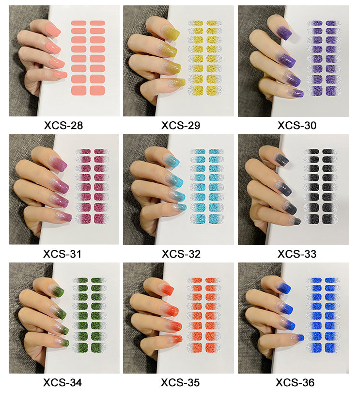 SEMI-GLOSS UV GEL NAIL STICKER KIT(With a  nail enhancement light )