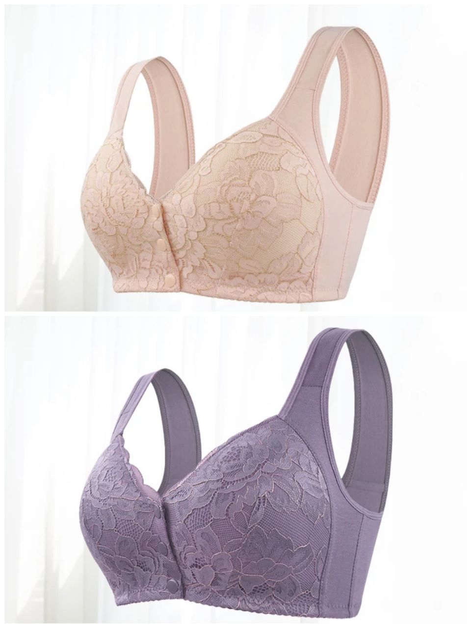 🔥Buy 2 and get 1 free🔥 Lace bra with floral front fastening