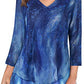 Plus Size Dressy Chiffon Double Layer 3/4 Sleeve Blouse