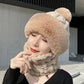 ❄️Bufanda y gorro de felpa abrigados y resistentes al viento para mujer