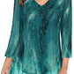 Plus Size Dressy Chiffon Double Layer 3/4 Sleeve Blouse