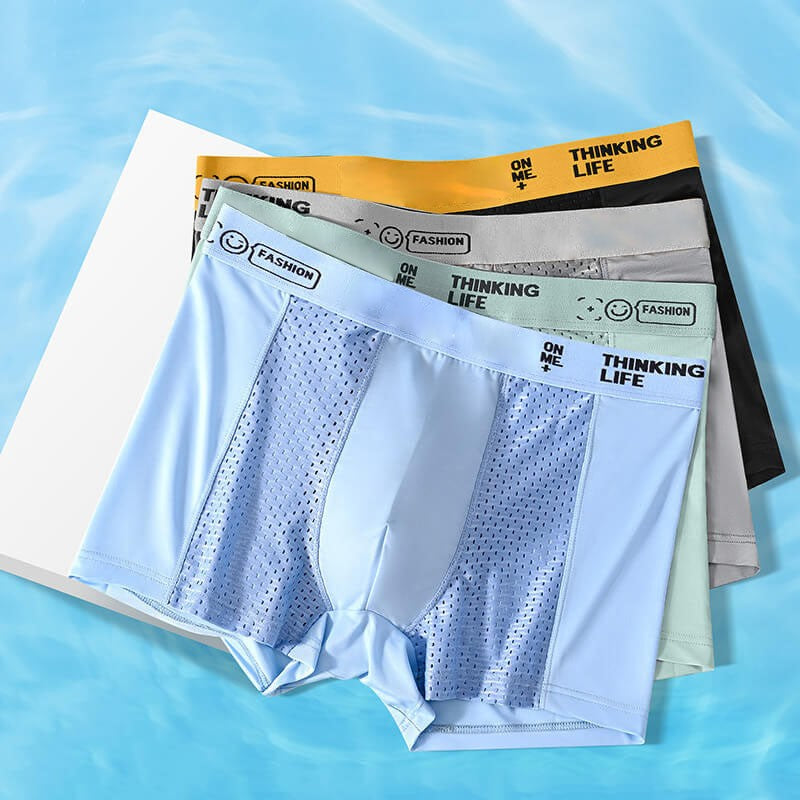 🔥Christmas Special 49% OFF🎅 Men's Ice Silk Breathable Mesh Boxer Briefs（4 Piece Set）