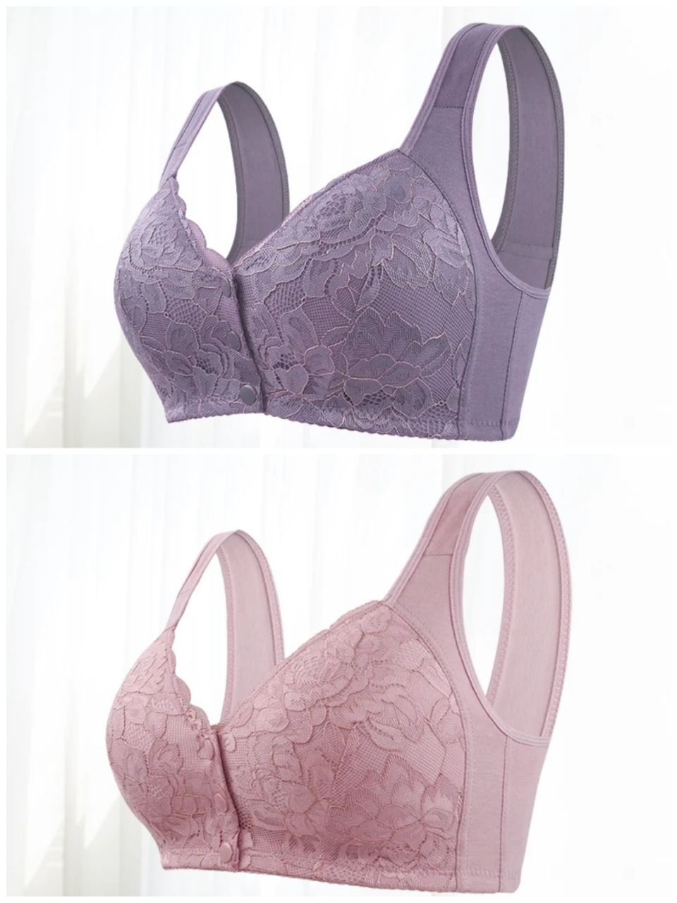 🔥Buy 2 and get 1 free🔥 Lace bra with floral front fastening