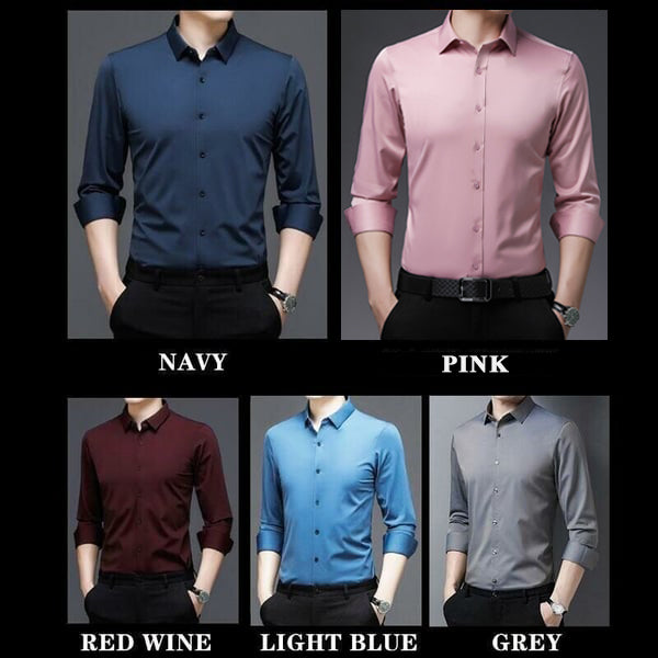 (Men's Wardrobe essentials) Stretch Non-iron Anti-wrinkle Shirt