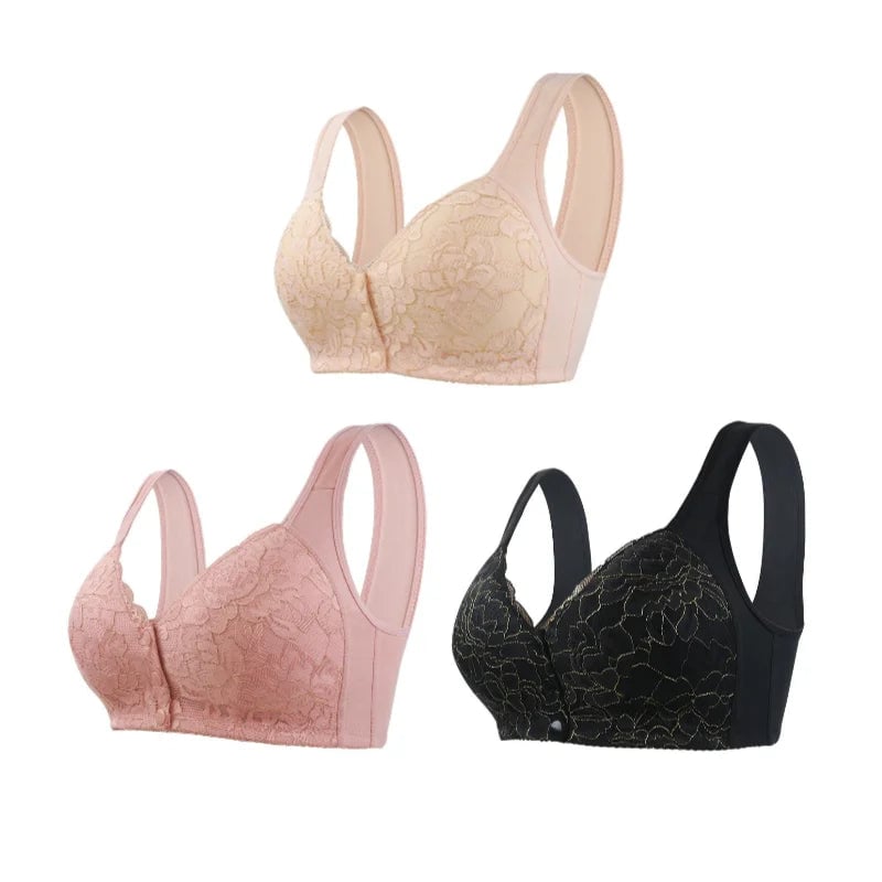 🔥Buy 2 and get 1 free🔥 Lace bra with floral front fastening