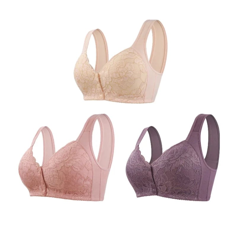 🔥Buy 2 and get 1 free🔥 Lace bra with floral front fastening