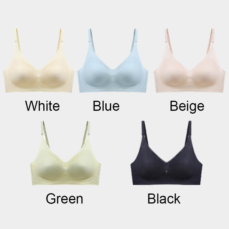 Breathable ice silk soft support latex wireless bra