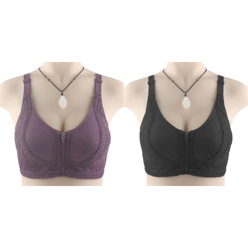 Plus size bra with front closure for women