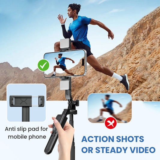 🔥 Estabilizador Gimbal Portátil com Bastão Selfie