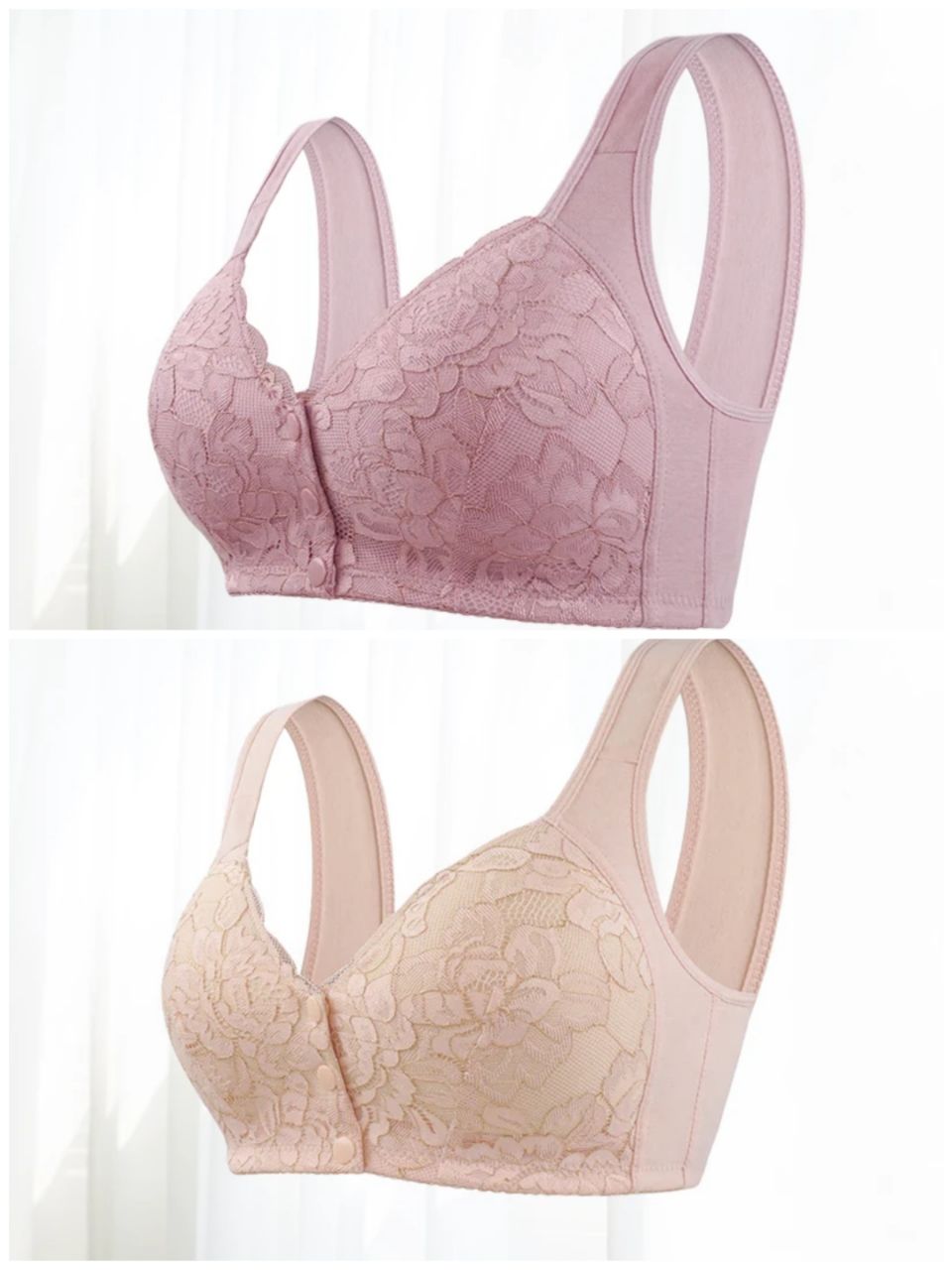 🔥Buy 2 and get 1 free🔥 Lace bra with floral front fastening