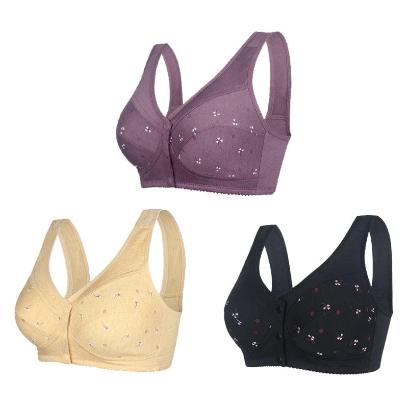 🔥Pay 1 Get 3(3packs)🔥Design for Senior Front Closure Cotton Bra-FREE SHIPPING