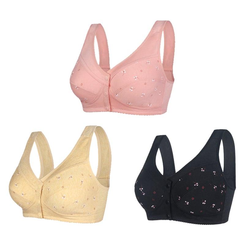 🔥Pay 1 Get 3(3packs)🔥Design for Senior Front Closure Cotton Bra-FREE SHIPPING