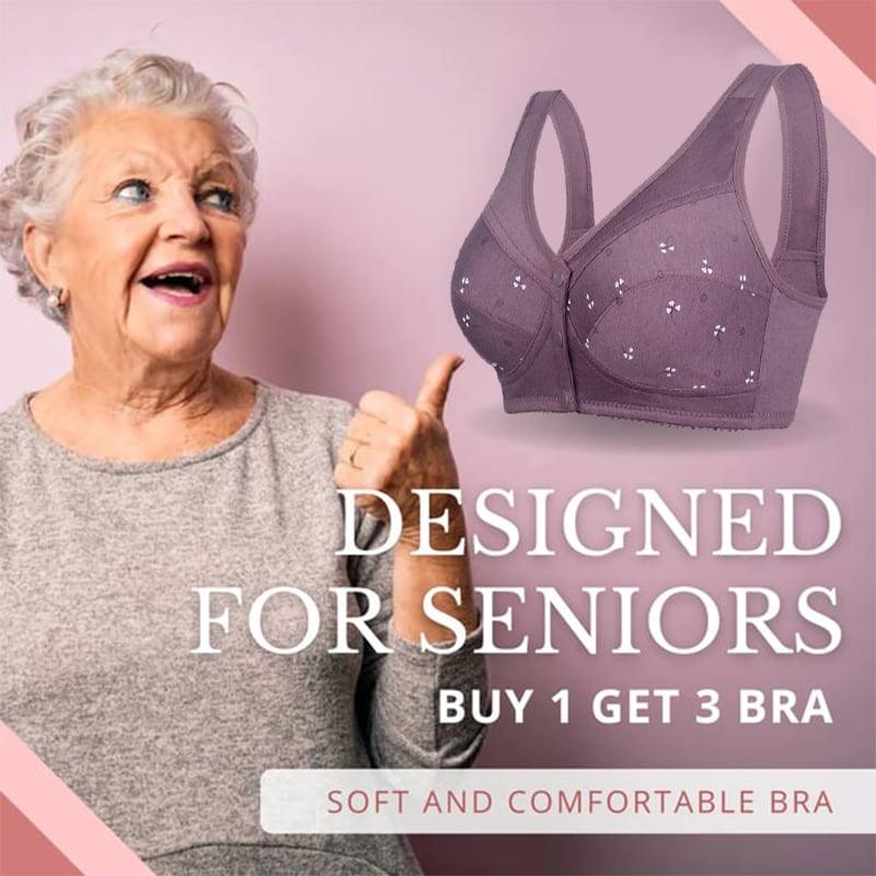 🔥Pay 1 Get 3(3packs)🔥Design for Senior Front Closure Cotton Bra-FREE SHIPPING