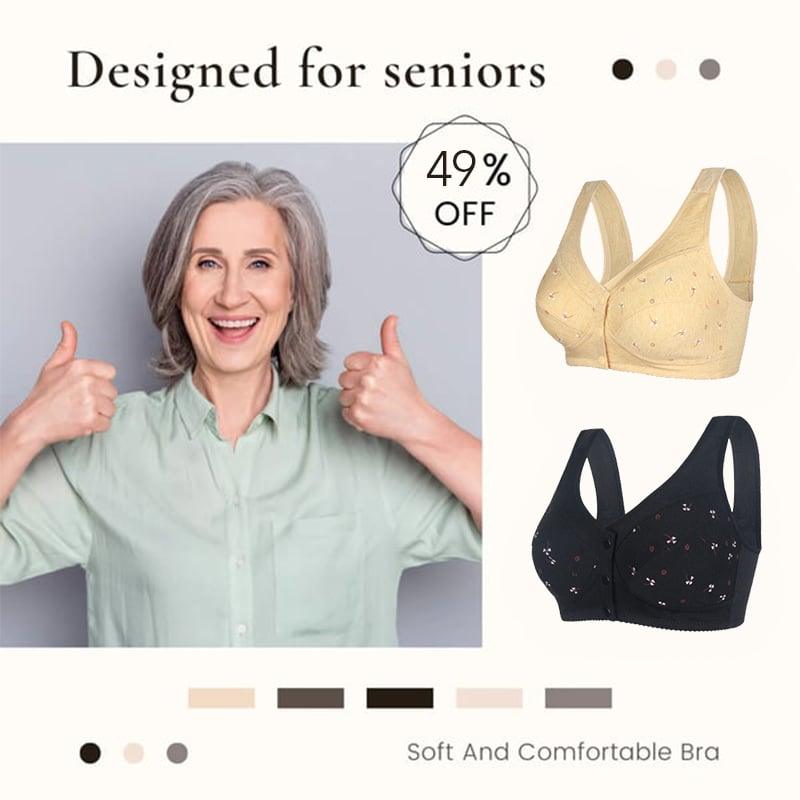 🔥Pay 1 Get 3(3packs)🔥Design for Senior Front Closure Cotton Bra-FREE SHIPPING