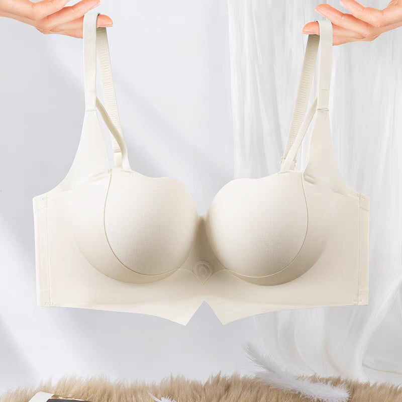 Comfortable Gathering Large-Looking No Steel Ring Bra