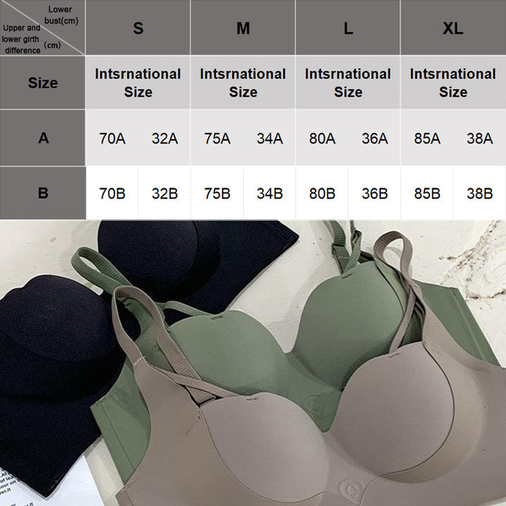 Comfortable Gathering Large-Looking No Steel Ring Bra