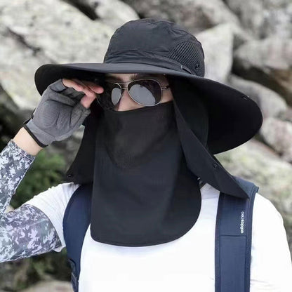Chapéu de sol profissional para atividades ao ar livre , com aba larga e proteção UPF 50+, design respirável, proteção contra o sol e insetos — a escolha ideal para caminhadas de verão 🥾