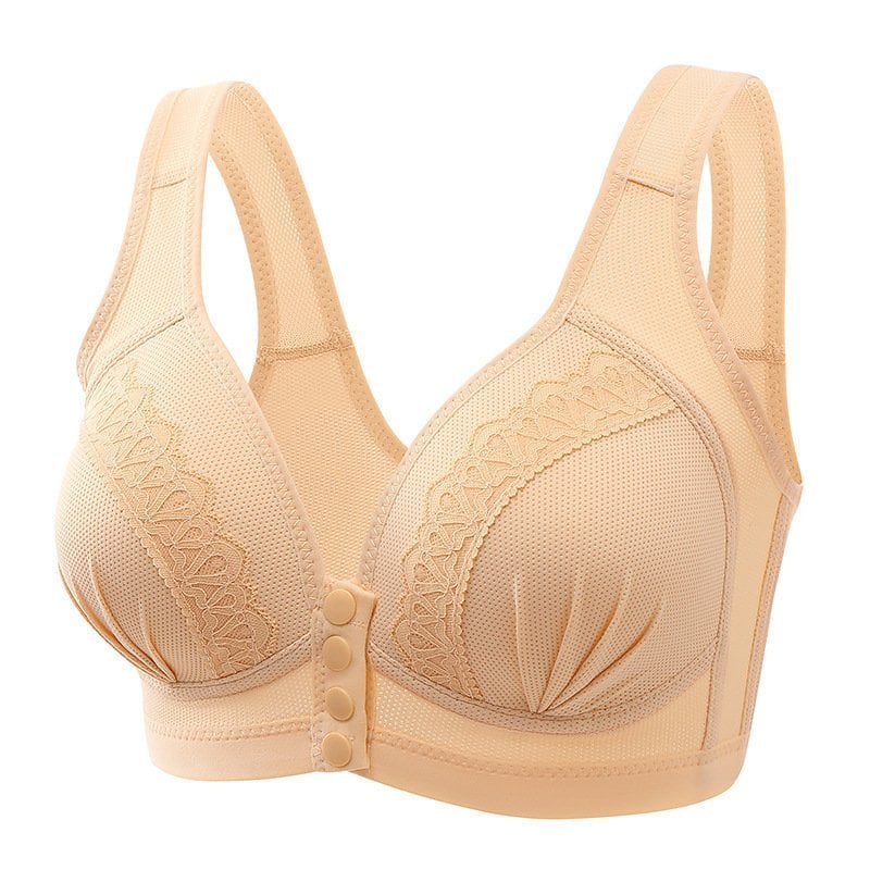 Front Button Breathable Skin-Friendly Cotton Bra