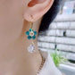 Pendientes de cristal con gota de flor