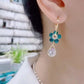 Pendientes de cristal con gota de flor